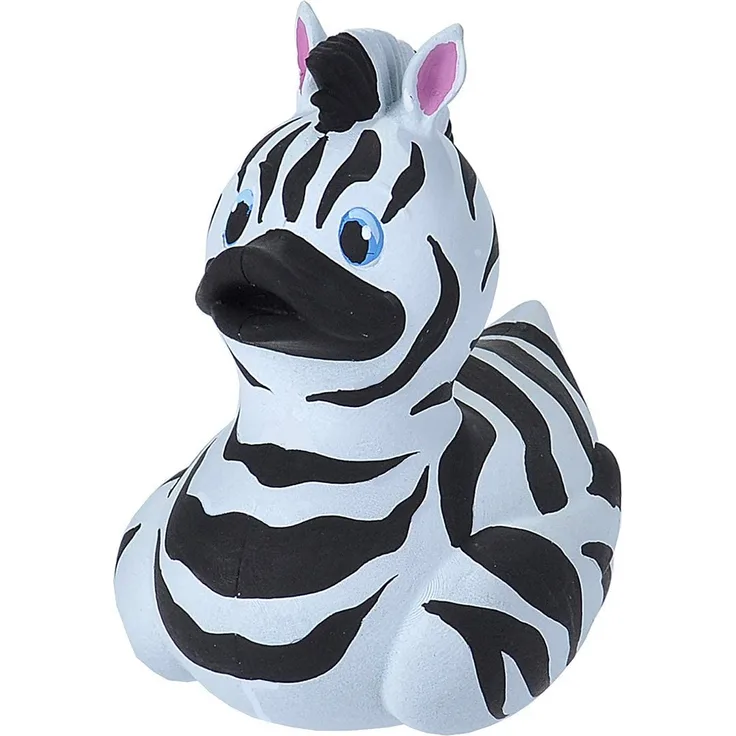 Wild Republic gummiente Zebra junior 10 cm schwarz/weiß