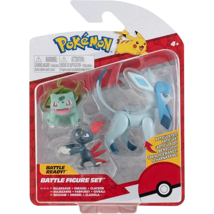 Pokémon Battle Figuren 3er Pack Bisasam Sniebel Glaziola – Bild 6