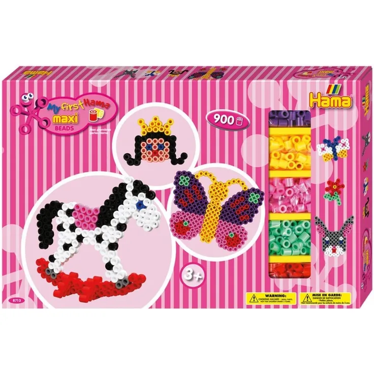 Hama 8713 - Gigantische Geschenkpackung, ca. 900 Maxi-Bügelperlen, 2 Stiftplatten und Zubehör - Preisvergleich