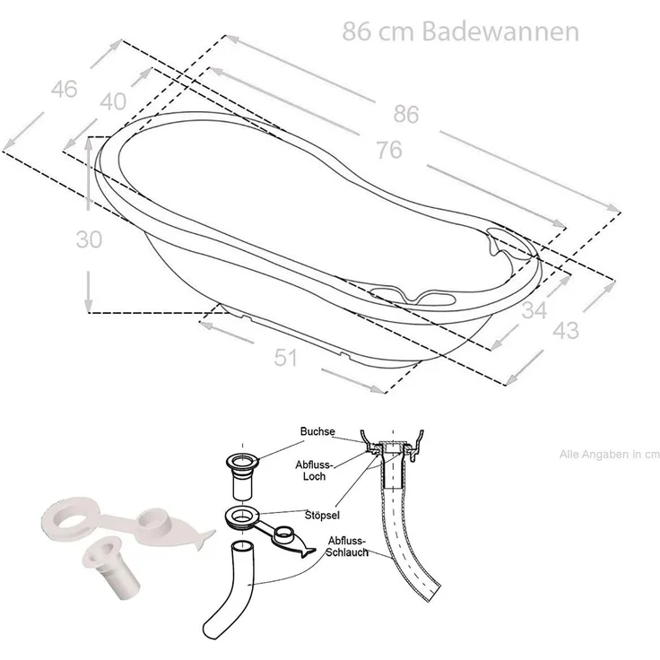 Babykajo Badewanne, Eule Grau – Bild 4