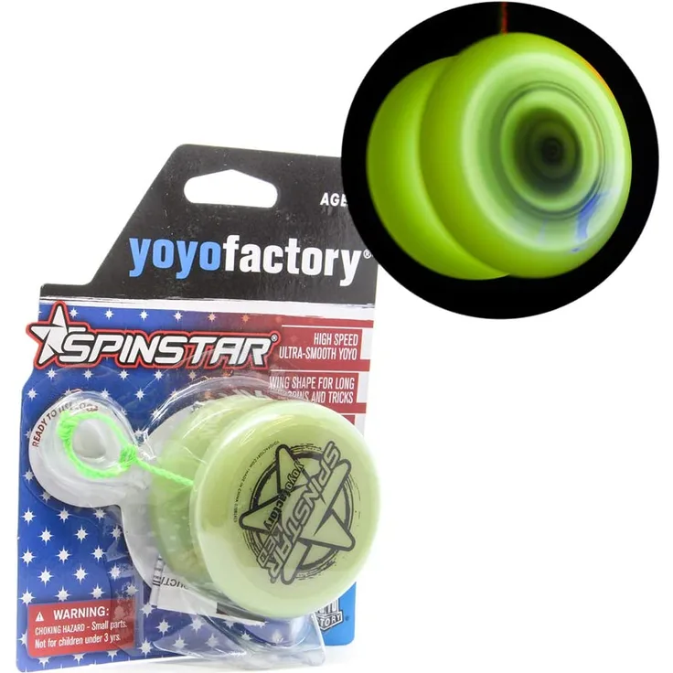 YoyoFactory SPINSTAR LED Yo-yo - GRÜN (Leuchtendes JoJo, Ideal für Anfänger, Schnur und Batterien Enthalten, Moderne Leistung Jo-Jo)