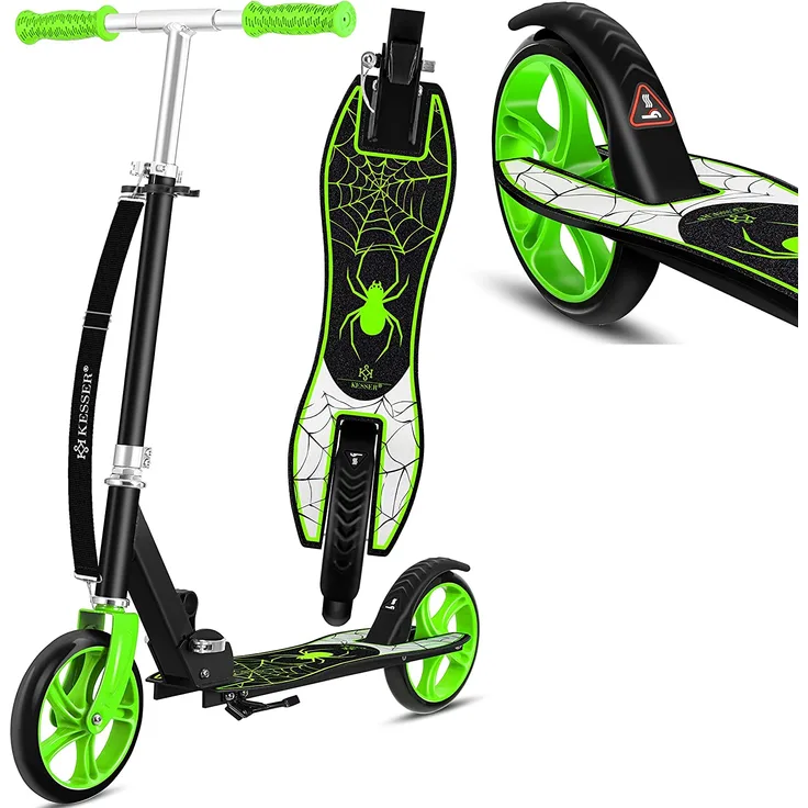 Kesser® Scooter Roller Kinderroller Cityroller Tretroller Kickroller Kickscooter Stuntscooter klappbar Spider (Green)