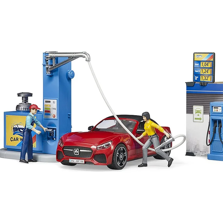 Bruder 62111 bworld Tankstelle mit Waschplatz - Preisvergleich – Bild 6