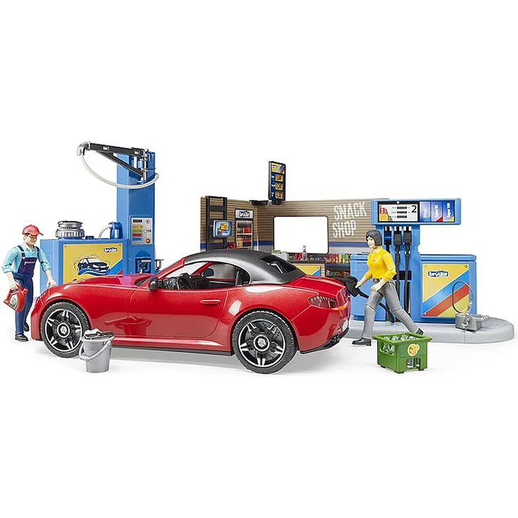 Bruder 62111 bworld Tankstelle mit Waschplatz - Preisvergleich – Bild 3