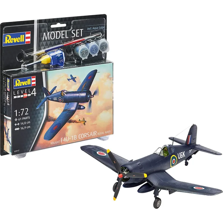 Revell REV-63917 Model Set F4U-1B Corsair Royal Navy Modellbausatz + Zubehör, Mehrfarbig, 1:72 Scale