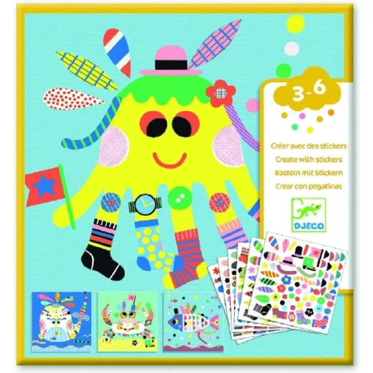 Djeco DJ08931 Sticker 3-6: Stickerbilder Meerestie
