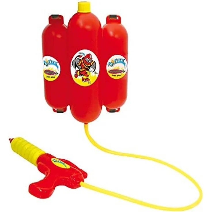 Jamara 460342 - Mc Fizz Wasserspritze mit Tank Rucksack 2,5L – Spritzfunktion, verstellbare Schultergurte, ca. 2,5 Liter Wassertank wie Rucksack tragen,Schlauch ca. 72 cm lang,Spritzreichweite ca. 7 m – Bild 4