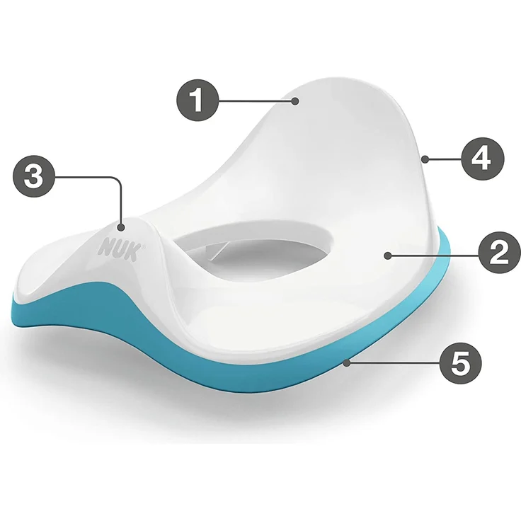 NUK 10256368 WC Trainer, Toiletten-Sitz für Kinder mit Spritzschutz, petrol – Bild 3
