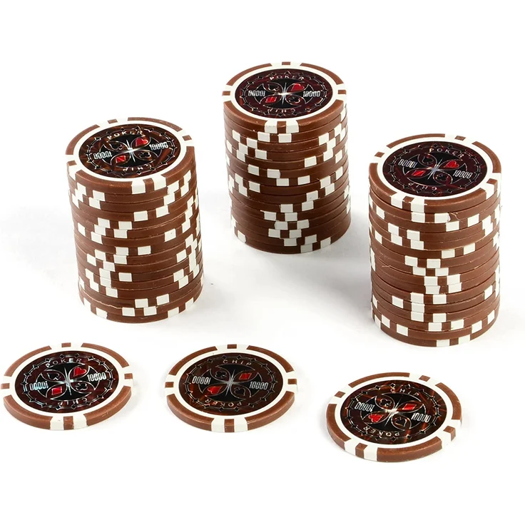 50 Poker-Chips Laser-Chips Metallkern 12g Poker Texas Hold`em Black Jack Roulette reflektierend Tokens Jetons Casino 1 Rolle Wert 1-10000 wählbar (Wert 10000) – Bild 1