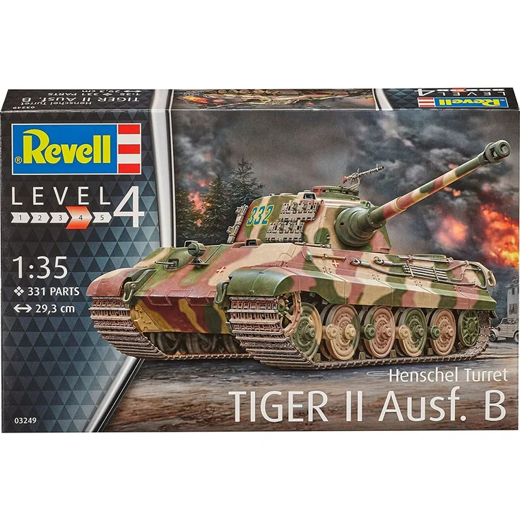 Revell Modellbausatz Panzer 1:35 - TigerII Ausf.B (Henschel Turret) im Maßstab 1:35, Level 4, originalgetreue Nachbildung mit vielen Details, 03249 – Bild 2