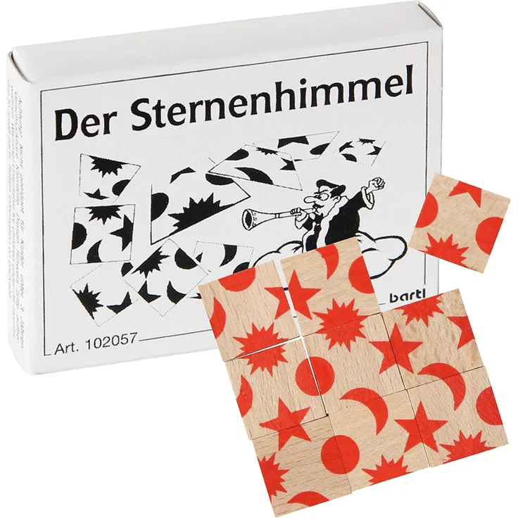 Bartl 102057 Mini-Holz-Puzzle Der Sternenhimmel aus 9 kleinen Holzplättchen