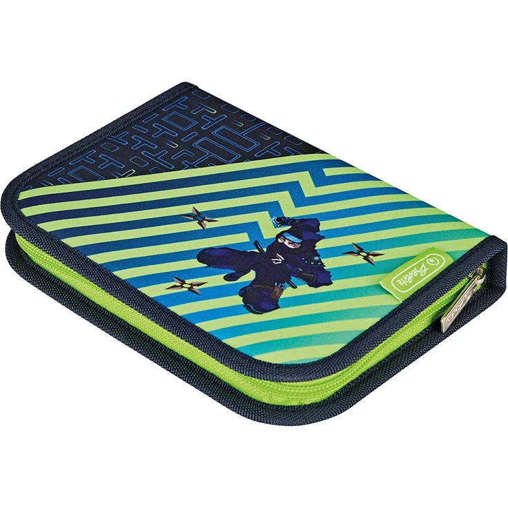 Herlitz Loop Plus Funky Ninja Schulranzen, grün/dunkelblau, inkl. 16 tlg. Schüleretui, Faulenzer-Mäppchen, Sportbeutel – Bild 7