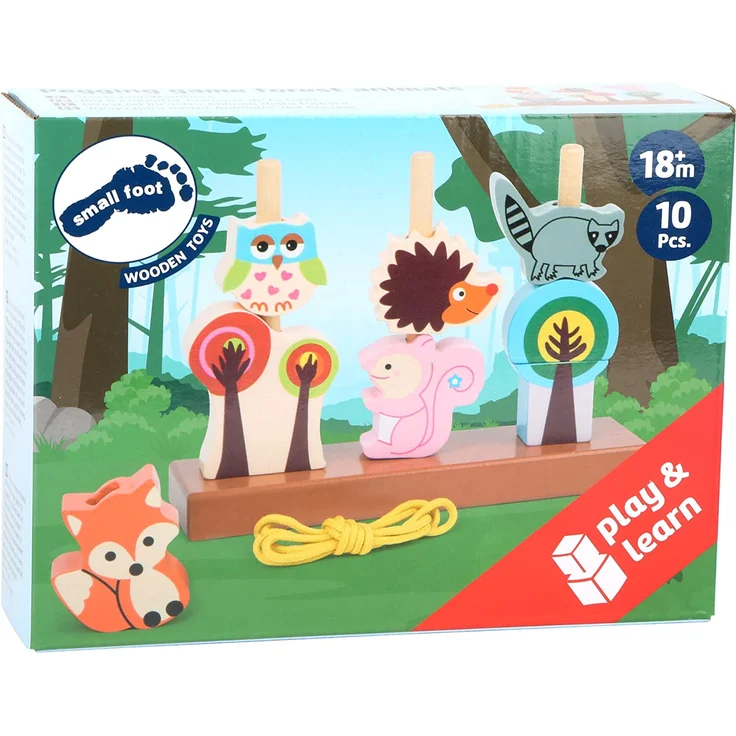 small foot 5872 - Steckspiel 'Herbst' aus Holz, mit bunten Bäumen und Tieren, ab 1 Jahr – Bild 4