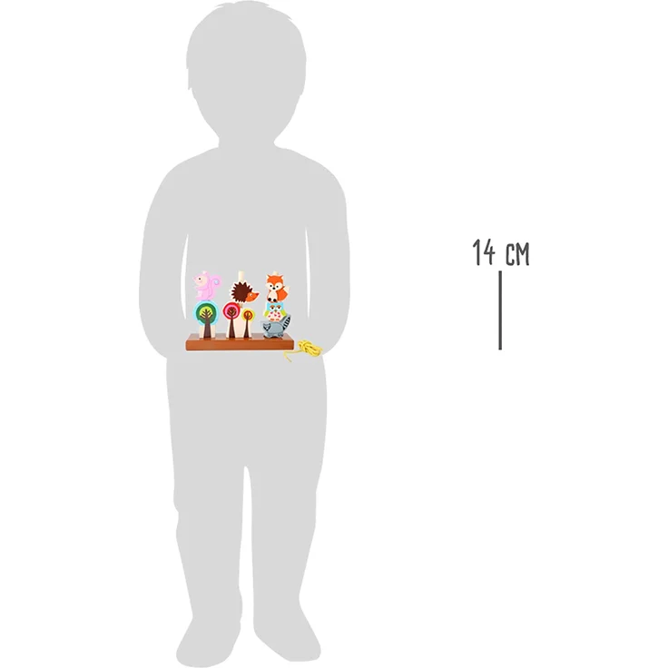 small foot 5872 - Steckspiel 'Herbst' aus Holz, mit bunten Bäumen und Tieren, ab 1 Jahr – Bild 5