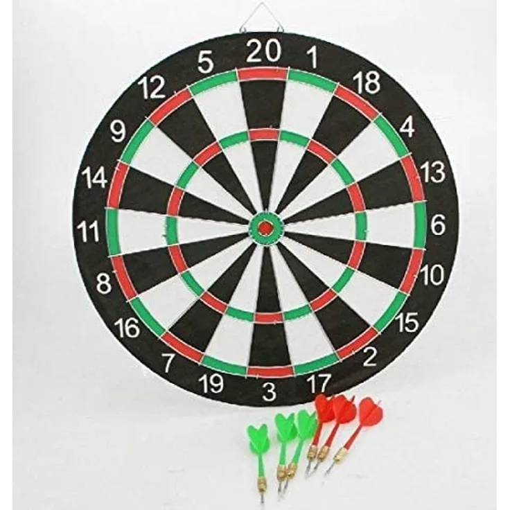 Dartspiel, doppelseitig, mit 6 Stück Darts