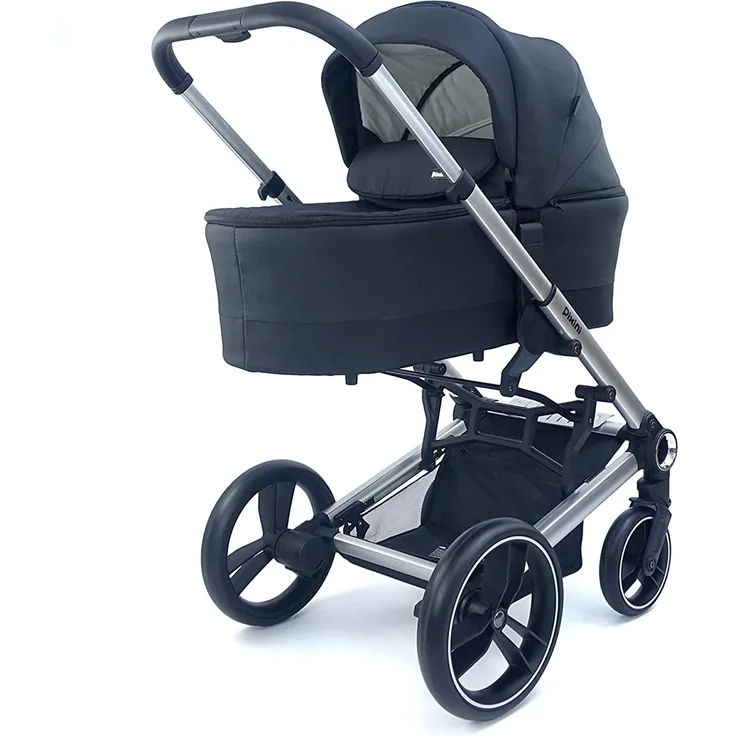 Pixini Kinderwagen 2in1 Cariba silber/schwarz