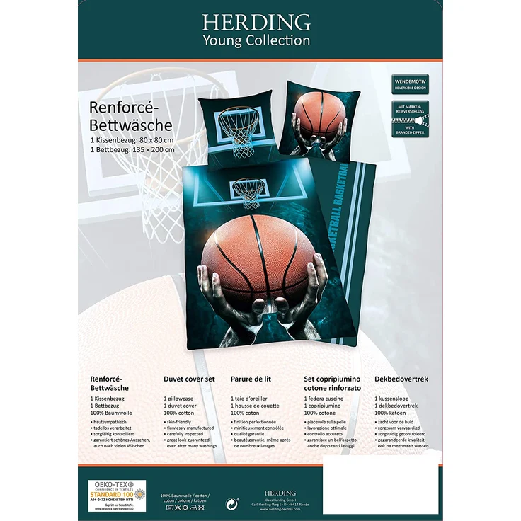 Herding Bettwäsche Basketball 135 x 200 cm Baumwolle – Bild 7