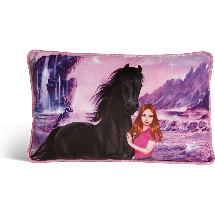 NICI 44903 Kissen Soulmates Mystery Hearts rechteckig 43x25cm, bunt/lila