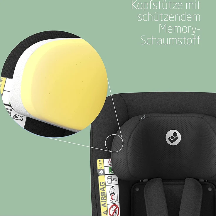 Maxi-Cosi Mica Eco, Neugeborene & Kleinkindsitz, Gruppe 0/1, drehbarer Kindersitz, 360°-Kindersitz mit ISOFIX, ab ca. 3 Monate bis zu 4 Jahren (ab Geburt mit Einlage für Neugeborene), Authentic Black – Bild 7