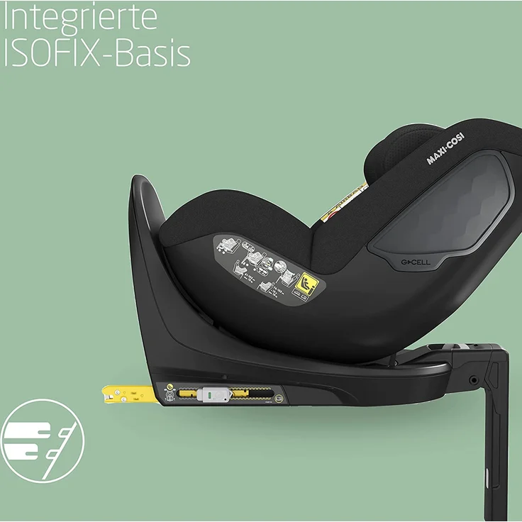 Maxi-Cosi Mica Eco, Neugeborene & Kleinkindsitz, Gruppe 0/1, drehbarer Kindersitz, 360°-Kindersitz mit ISOFIX, ab ca. 3 Monate bis zu 4 Jahren (ab Geburt mit Einlage für Neugeborene), Authentic Black – Bild 8