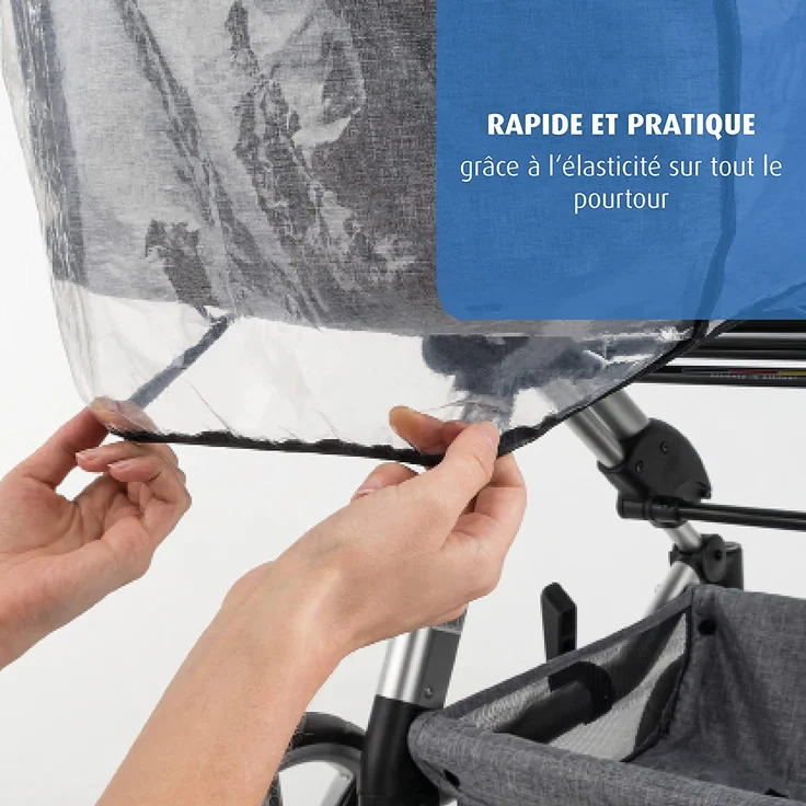 Reer RainCover Classic + Regenschutz, für Kombi-Kinderwagen mit Reißverschluss – Bild 7