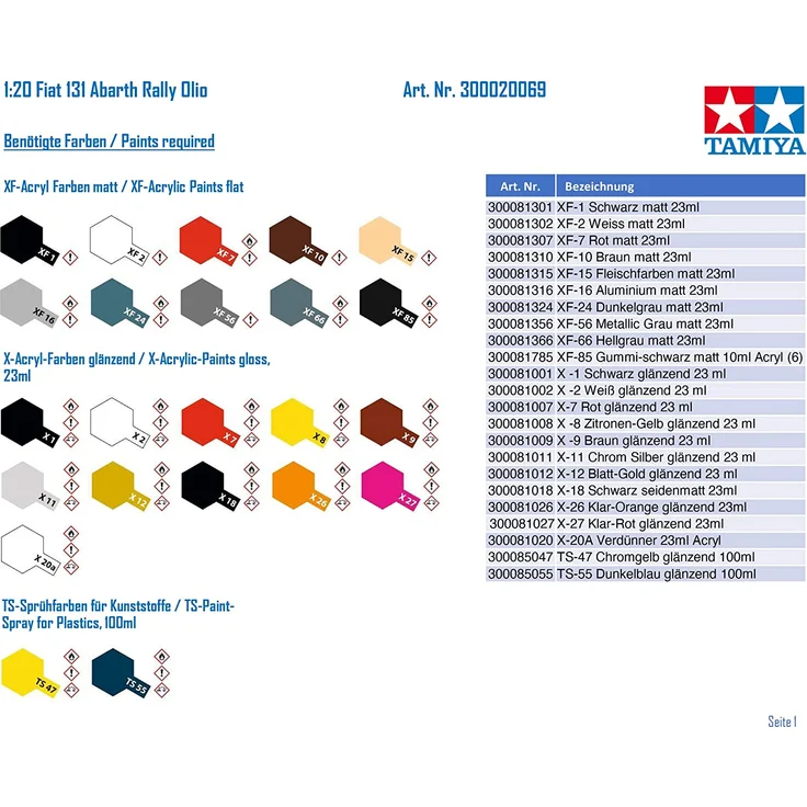 Tamiya Fiat 131 Abarth Rally Olio 1:20 (300020069) – Bild 8