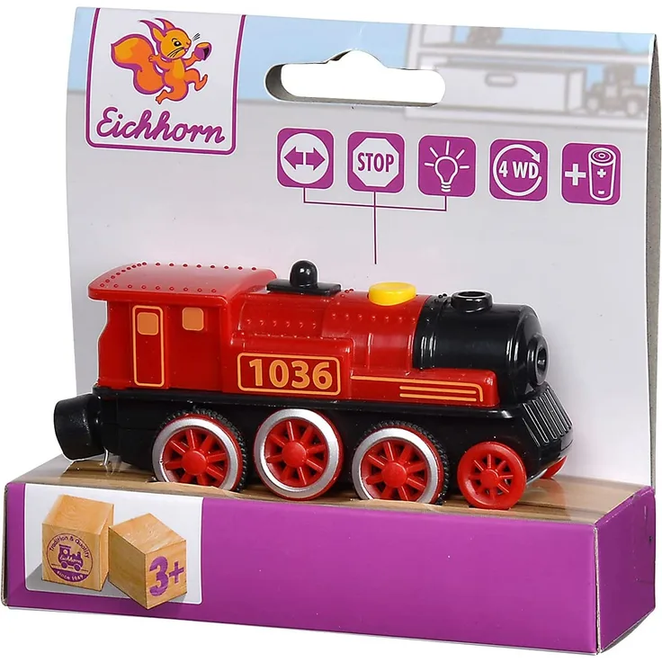 Eichhorn 100001303 - Bahn, E-Lok, sortiert - NEUE VERBESSERTE VERSION - mit Vierradantrieb - inkl. Batterien