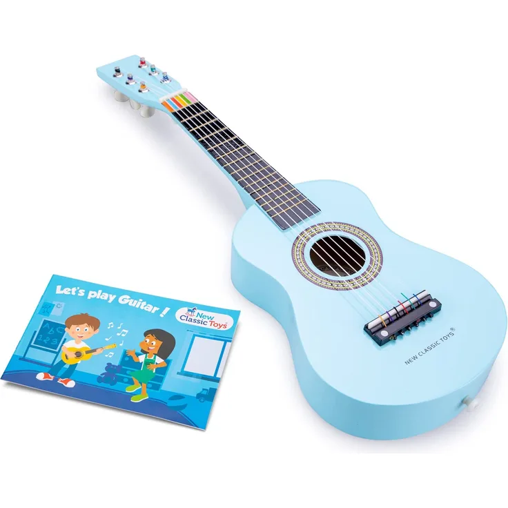 New Classic Toys - 10342 - Musikinstrument - Spielzeug Holzgitarre - Blau