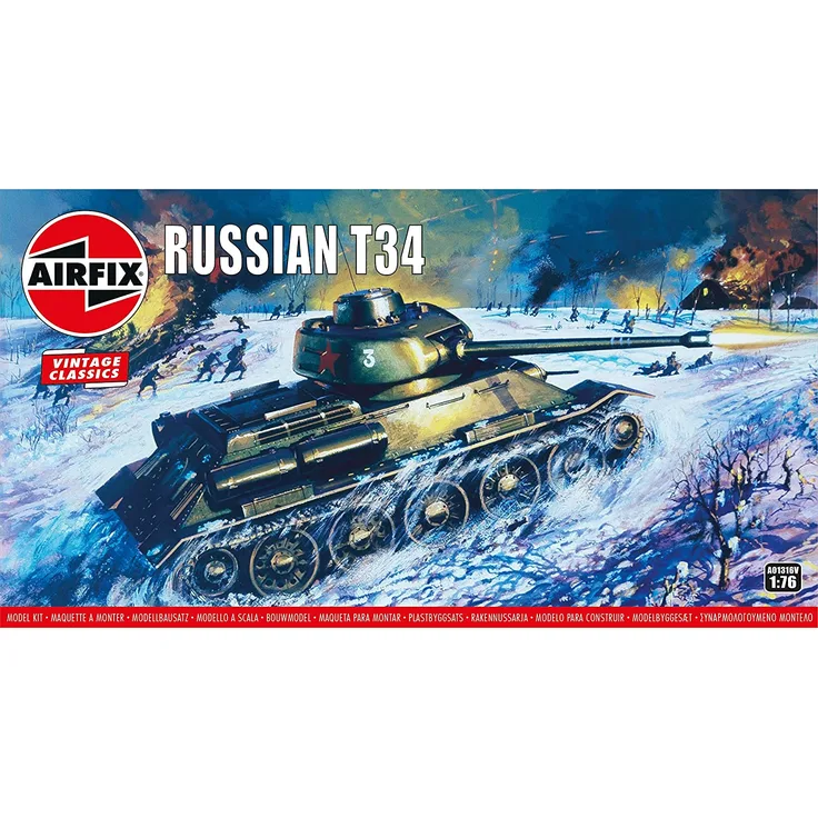 Airfix 01316V Tank model Vormontiert 1:76 Russian T34 Männlich Kunststoff