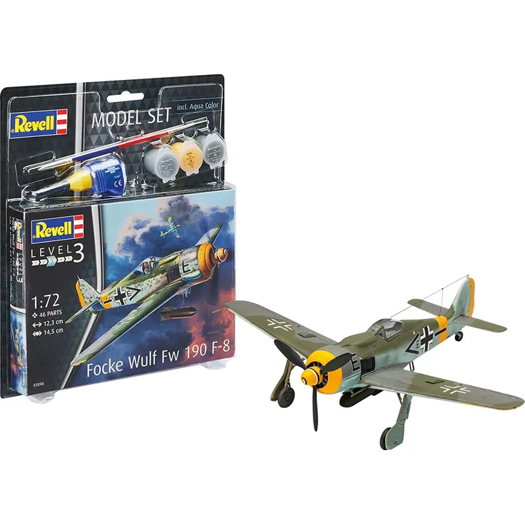 Revell REV-63898 Model Set Focke Wulf Fw190 F-8 Modellbausatz + Zubehör, Mehrfarbig