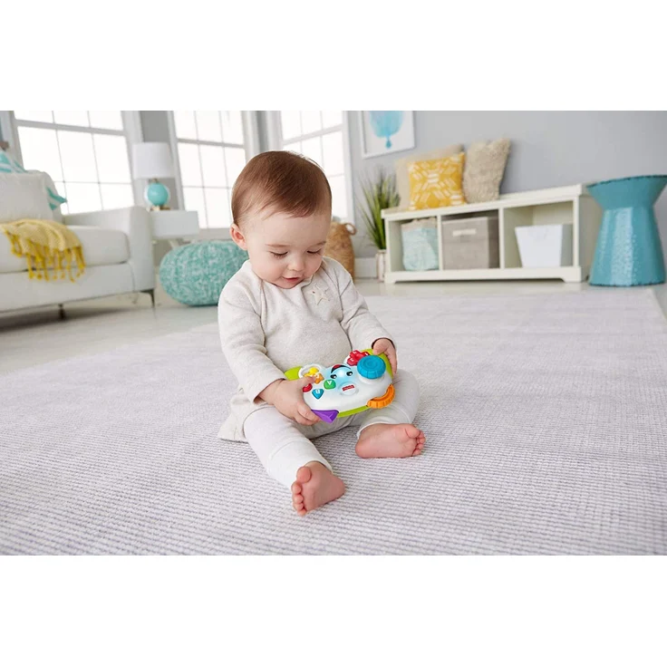 Fisher-Price FWG12 Laugh and Learn Game-Controller, Weiß, Rot, Blau, Gelb, 10 x 15 x 5 cm, englisch – Bild 6