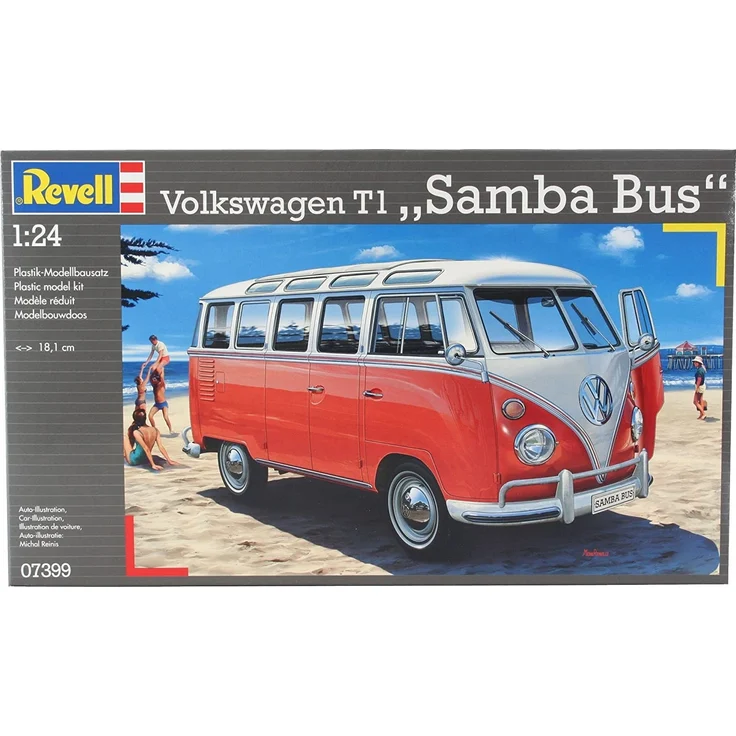Revell Modellbausatz Auto 1:24 - Volkswagen VW T1 Bulli Samba Bus im Maßstab 1:24, Level 5, originalgetreue Nachbildung mit vielen Details, VW Bus, 07399 – Bild 2