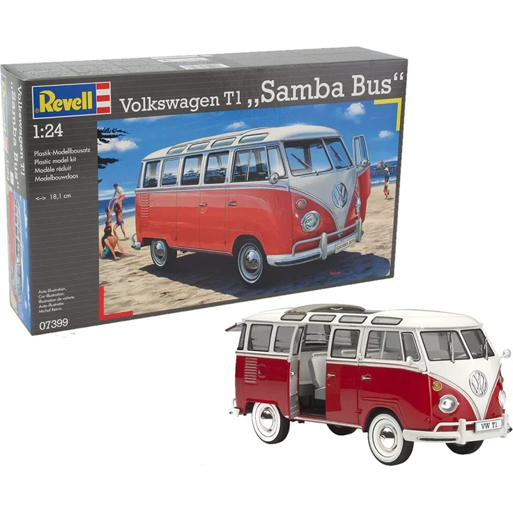 Revell Modellbausatz Auto 1:24 - Volkswagen VW T1 Bulli Samba Bus im Maßstab 1:24, Level 5, originalgetreue Nachbildung mit vielen Details, VW Bus, 07399 – Bild 1