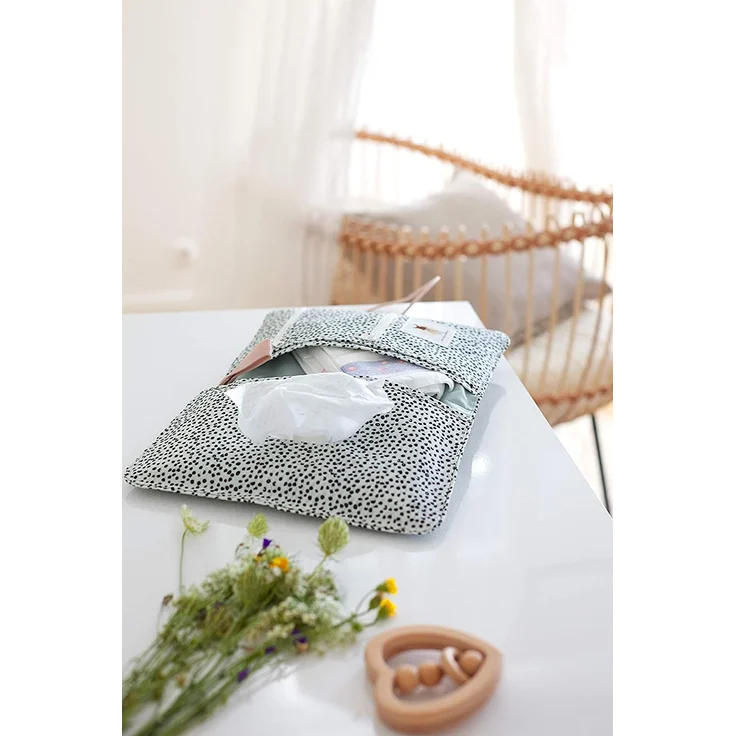 LÄSSIG Baby Windeltasche mit Wickelunterlage für unterwegs/Changing Pouch Floral mint, Türkis ( Mint) – Bild 5