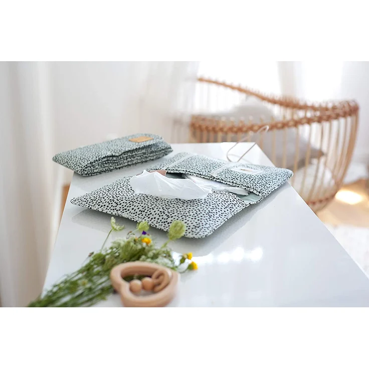 LÄSSIG Baby Windeltasche mit Wickelunterlage für unterwegs/Changing Pouch Floral mint, Türkis ( Mint) – Bild 6