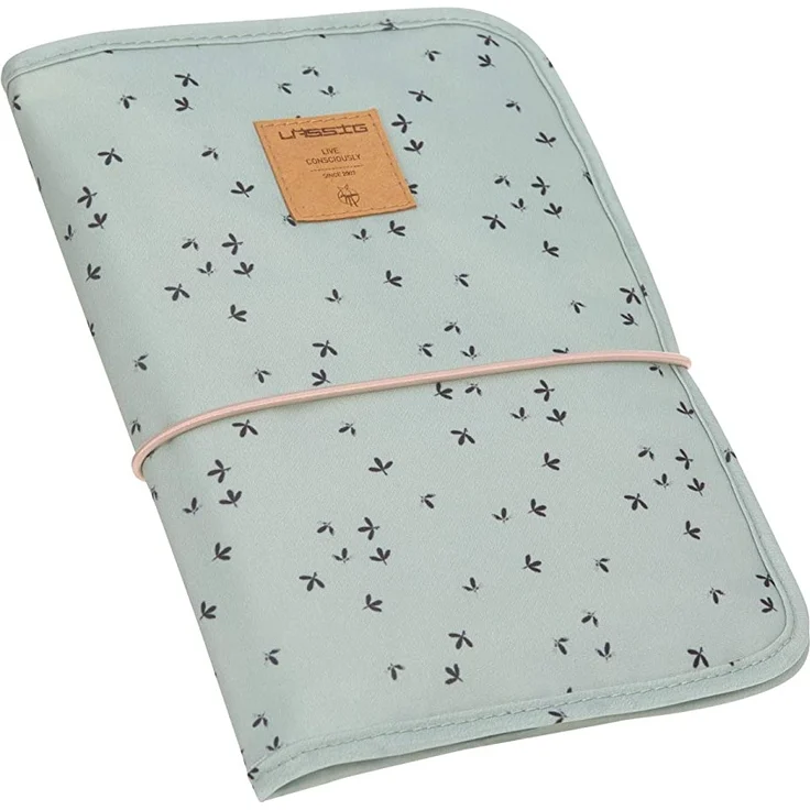 LÄSSIG Baby Windeltasche mit Wickelunterlage für unterwegs/Changing Pouch Floral mint, Türkis ( Mint) – Bild 3
