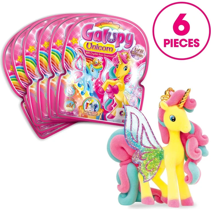 CRAZE GALUPY Unicorn Bezaubernde Einhorn Spielfiguren Ponys zum Sammeln 6er Set 27752, Verschiedene Farbvariationen, 6 – Bild 2