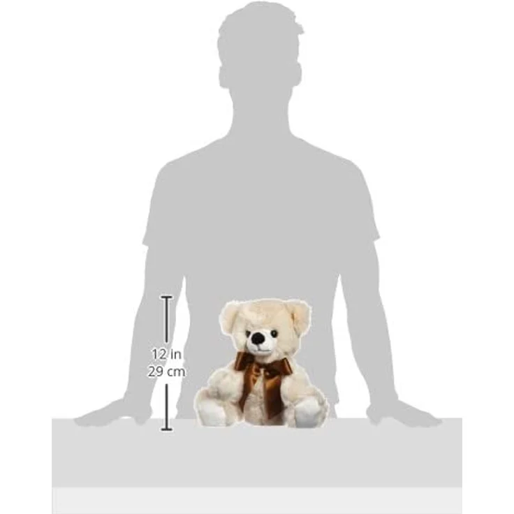 Steiff Bobby Schlenker-Teddybär - 40 cm - Teddybär mit Schleife - Kuscheltier für Kinder - weich & waschbar - Creme (013478) – Bild 4