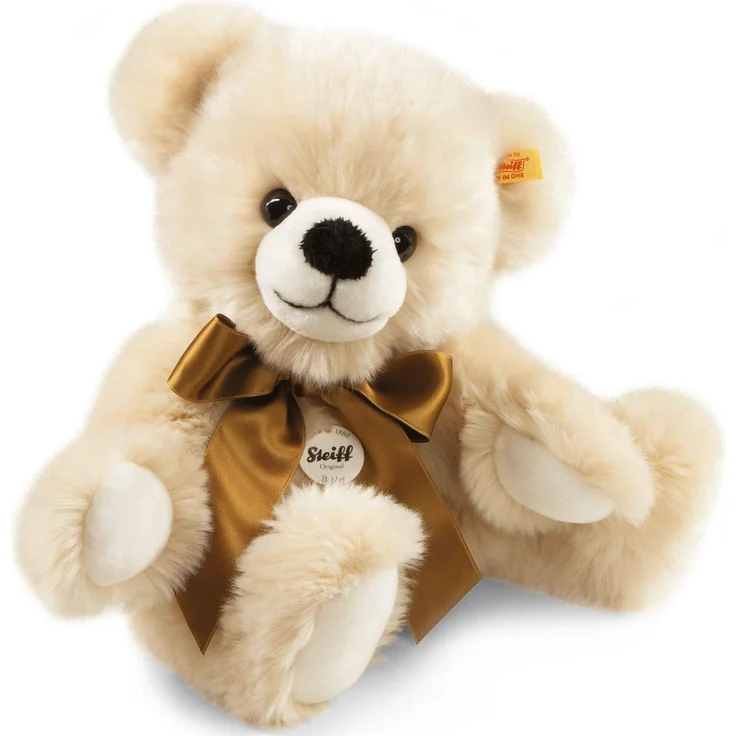 Steiff Bobby Schlenker-Teddybär - 40 cm - Teddybär mit Schleife - Kuscheltier für Kinder - weich & waschbar - Creme (013478) – Bild 1