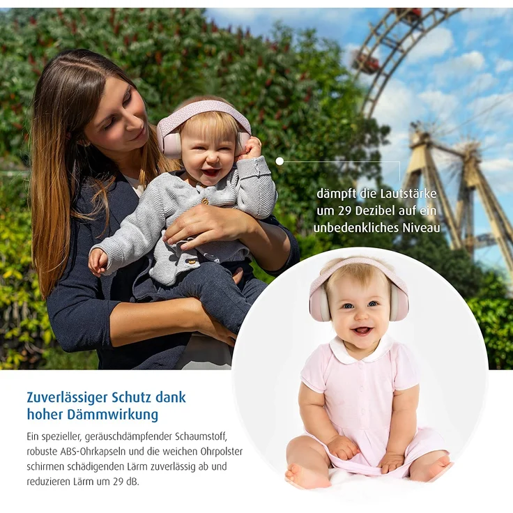 Reer Gehörschutz für Babys SilentGuard, besonders weich und leicht für den empfindlichen Babykopf, mitwachsend, rosa – Bild 4