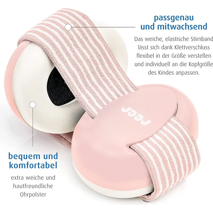 Reer Gehörschutz für Babys SilentGuard, besonders weich und leicht für den empfindlichen Babykopf, mitwachsend, rosa – Bild 2