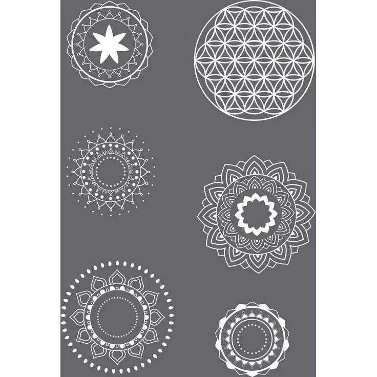 Rayher 45133000 Siebdruck-Schablone Mandala A5, 1 Schablone+1 Rakel, SB-Btl