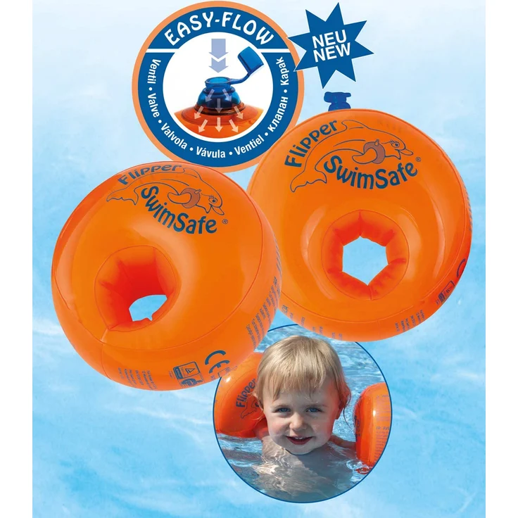Flipper Swimsafe 77840117 - Schwimmflügel, für Kleinkinder ab 12 Monaten, mit unzerbrechlichem PE-Schaumkern, sichere Schwimmhilfe im Hallenbad, Freibad, im Pool, am Meer und See – Bild 2