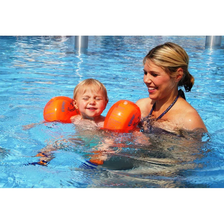 Flipper Swimsafe 77840117 - Schwimmflügel, für Kleinkinder ab 12 Monaten, mit unzerbrechlichem PE-Schaumkern, sichere Schwimmhilfe im Hallenbad, Freibad, im Pool, am Meer und See – Bild 5