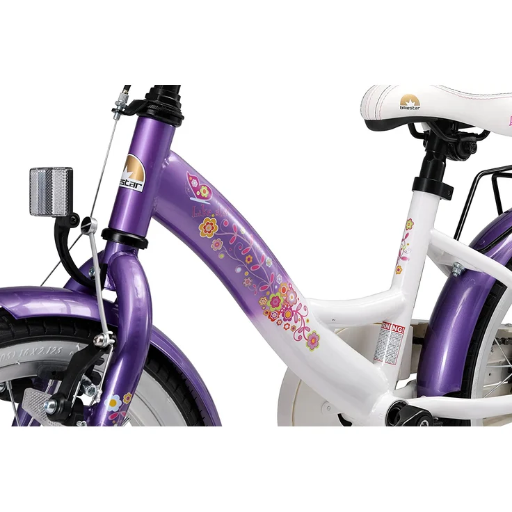 Bikestar 'Kinderfahrrad 16 Zoll', Classic, Lila & Weiß, inkl. Reflektoren, Fahrradklingel, Gepäckträger und Seitenständer - Preisvergleich – Bild 6