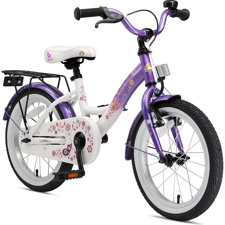 Bikestar 'Kinderfahrrad 16 Zoll', Classic, Lila & Weiß, inkl. Reflektoren, Fahrradklingel, Gepäckträger und Seitenständer - Preisvergleich – Bild 1