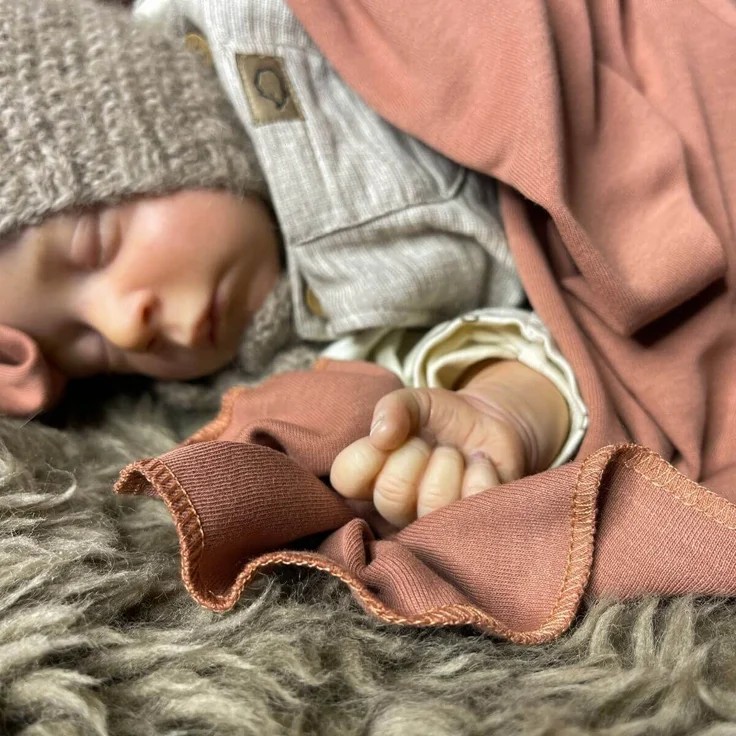 HOPPEDIZ Pucktuch, Einschlagdecke, Babydecke, Schmusetuch, Kuscheldecke, 100 % Baumwolle, elastisch und anschmiegsam, ideal zum Pucken für Neugeborene, Kupfer - Preisvergleich – Bild 3