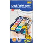 Idena 22064 Deckfarbkasten mit 24 Farben und 1 Tube Deckweiß, ideal für Kindergarten, Schule und zu Hause - Preisvergleich