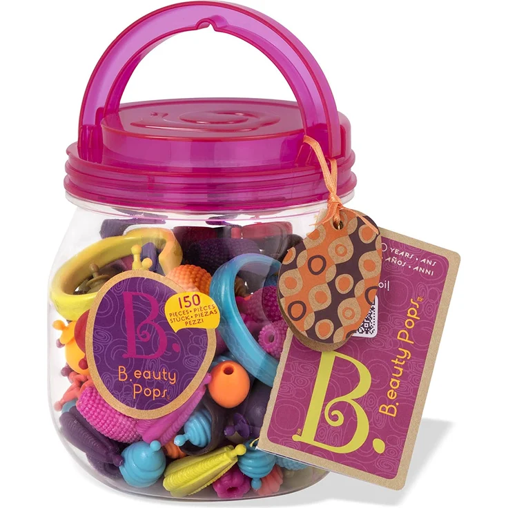 B. toys 150 Teile Spielzeug Schmuck – Bunte Pop Perlen Kinderschmuck Bastelschmuck zum Zusammenstecken – Schmuck Bastelset für Mädchen und Kinder ab 4 Jahren – Bild 8