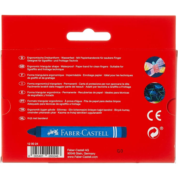 Faber-Castell 120024 Dreikant-Wachsmalkreide, 24er Etui, 1 Stück – Bild 2